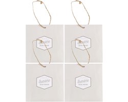 Home deco factory Geurzakje - 4x - linnen geur - beige - papier - geurzakjes - voor kledingkast