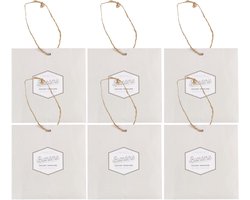 Home deco factory Geurzakje - 6x - linnen geur - beige - papier - geurzakjes - voor kledingkast