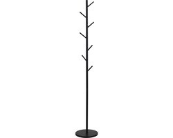 Home Deco Factory Kapstok - zwart - metaal - 7 haken - 173 cm - staand