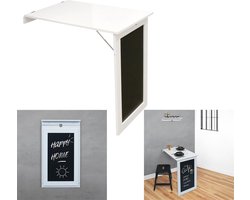 HOME DECO FACTORY - Klaptafel en Schrijfbord - Inklapbare tafel - Wandtafel - Schrijfbord - Wandbureau - Keukentafel - 50 x 76 x 75cm