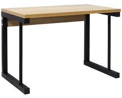 Home Deco Factory Magnetron overzet Keuken/aanrecht rekje - metaal/hout - 54 x 35 x 36 cm - keuken organizer - naturel/zwart - 1 laags