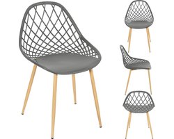 Home Deco Factory Murcia 4 stuks Comfortabele tuinstoelen - Grijs