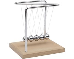 Home deco factory Newton pendel cradle - met 5 ballen - 14 x 12 x 15 cm - Slinger/balanceerballen voor op kantoor/bureau