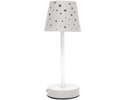 Home deco factory oplaadbare tafellamp kinderkamer - met usb - licht grijs - draadloos/portable