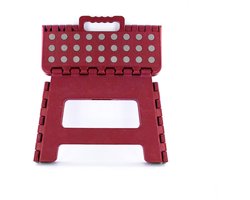 Home deco factory Opvouwbaar opstapje/opstapkrukje - rood - 32 x 22 cm - Huishoudkrukjes