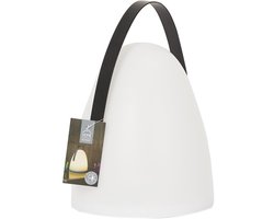 Home deco factory portable buitenlamp - wit- draadloos - H30 cm - binnen/buiten - op batterijen - met greep