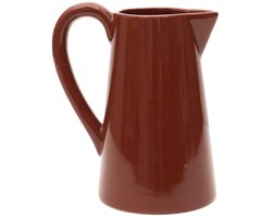 Home Deco Factory Schenkkan water/wijn karaf Pitcher - keramiek - terracotta - 900 ml - 10 x 16 cm