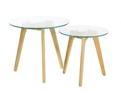 Home deco factory set 2 bijzettafels - gehard glas
