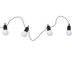 Home Deco Factory Solar feestverlichting lichtsnoer - 20 LED lampen - warm wit - 1070 cm - zonne-energie - buiten - tuinverlichting