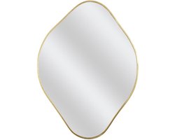 Home Deco Factory Spiegel - goud - 44 x 60 cm - hout - metaal - glas - wandspiegel - diamant vorm