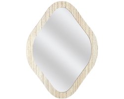 Home Deco Factory Spiegel - hout - 25 x 34 cm - wandspiegel - ruit vorm - natuurlijke look
