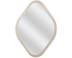 Home Deco Factory Spiegel - hout - 44 x 60 cm - wandspiegel - ruit vorm - natuurlijke look