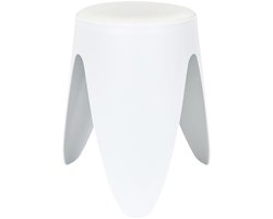 Home Deco Factory Stapelbaar zit krukje Gala - kunststof - wit - D30 x H46 cm - extra stoelen - binnen/buiten