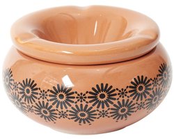 Home Deco Factory Storm Asbak Marrakesh - Kunststeen - D8 x H5 cm - terra - voor binnen/balkon