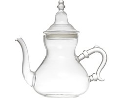 Home Deco Factory Theepot Marrakesh - Glas - met deksel - transparant - 800 ml - 13 x 23 cm