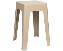 Home Deco Factory zit krukje/stoel - beige - D34 x H47 cm - Stapelbaar - kunststof - bijzet tafeltje