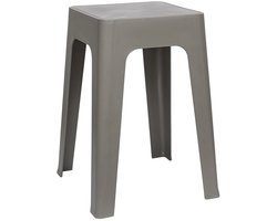 Home Deco Factory zit krukje/stoel - grijs - D34 x H47 cm - Stapelbaar - kunststof - bijzet tafeltje