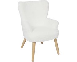Home deco kids Helsinki kinderfauteuil stoel - imitatie teddy bont - wit