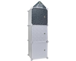 Home deco kids Opbergkubus My Little heros - 3 stuks 30x30 cm - blauw grijs