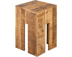 Home & Deco Mangohouten bijzettafel vierkant 28 x 45 x 28 cm
