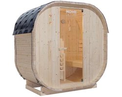 HOME DELUXE - Buitensauna CUBE M - Afmetingen: ca. 194 cm x 195 cm x 120 cm, hout: sparrenhout - inclusief saunakachel en saunatoebehoren I tuinsauna, buitensauna, saunabarrel voor 2 personen