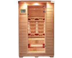 HOME DELUXE - infraroodcabine REDSUN M VSS - 120 x 105 x 190 cm - voor 2 personen, 6 volspectrumradiatoren, hout: hemlock I infraroodsauna, sauna, warmtecabine, infrarood