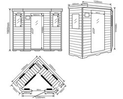 HOME DELUXE - infraroodcabine REDSUN XXL - 150 x 150 x 190 cm - voor 2-4 personen, 8 keramische radiatoren, hout: hemlock I infraroodsauna, sauna, warmtecabine, infrarood