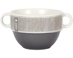 Home Duo Luxe Soepkom met Oortjes - 500 ml - Hoogwaardig Keramiek - Scandinavisch Design - Mat & Glanzend Contrast - Vaatwasserbestendig - Set van 1