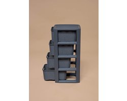 Home Essential Plank in rotan design, kunststof, antraciet, 23 x 29 x 65 cm