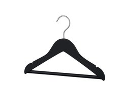 Home & Garden - Kinder - Baby kledinghanger - hout zwart - set van 20 stuks - 360 graden - Zwarte kinderhanger met 360 graden draaibare haak - stevig