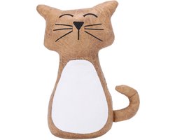 Home - Gizma - Deurstopper gewicht - Dieren thema - Kat - Poes - 1 kilo - Bruin - Jachtleer - 13 x 22 cm - buiten/binnen deuren
