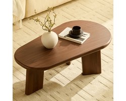 Home-Heaven® Salontafel Organisch Rond met Bruin Hout Look – Organische vorm 110cm x 60cm