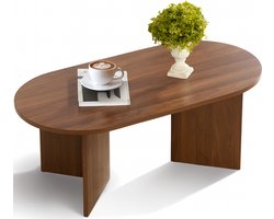 Home-Heaven® Salontafel Ovaal Rond Bruin Hout - 100 x 50 x 40 cm (L x B x H)