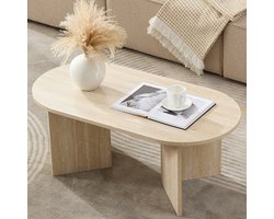 Home-Heaven® Salontafel Ovaal Rond Warm Travertijn Steen - 100 x 50 x 40 cm (L x B x H)