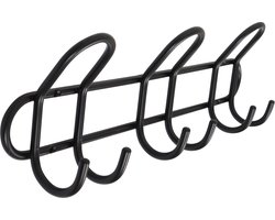 HOME It® kapstok met 3 haken Ø8 mm x 40 × 6,5 x 13 cm zwart
