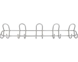 HOME It® kapstok met 5 haken Ø8 mm x 68,5×6,5 x 13 cm satijn
