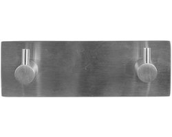 HOME It® Kapstokhaak met 2 haken 12 x 4 cm roestvrij staal