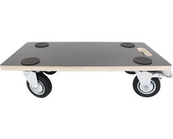 HOME It® Meubelroller 400 kg - Transportroller 58 x 29 x 14 cm - Multiplex - Ø100 mm rubber wielen - 2 remmen - Meubelhondje - Meubelverplaatser - Verhuistrolley - Transportdolly