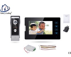 Home-Locking complete deur intercom/videofoon met 1 binnen paneel en elekro box 12VDC voor aansluiting elektrisch slot.DBF-DT-2210-1E-1