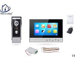Home-Locking complete deur intercom/videofoon met 1 binnen paneel en elekro box 12VDC voor aansluiting elektrisch slot.DBF-DT-2211-1E-1