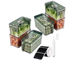 Home & Marker - 6 Stuks - Koelkast Organizer Doorzichtig - Koelkast Bakjes - Opbergdoos - Koelkastorganizers - Lade Organizer - FRESHDISH