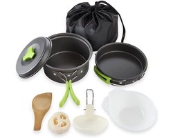 Home & Marker - Camping Kookset - Pannenset - Kookgerei Set - Antiaanbak - Opvouwbaar - 12 Delig - (680g) - COOKLAPSO