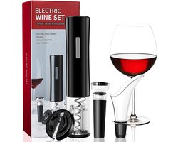 Home & Marker - Elektrische Kurkentrekker - Wijnopener - Set met Wijn Accessoires - Wijnstopper - Foliesnijder Wijnfles - Wijnschenker - VINOCORK