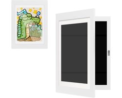 Home & Marker - Fotolijst voor Kinderen - Wit – Kunstwerken Makkelijk Bewaren & Tentoonstellen – Hout – 33x24 cm – Duurzaam & Compact – Perfect Cadeau voor Jonge Kunstenaars - FRAMELET