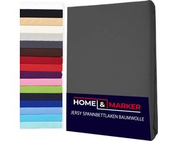 Home & Marker - Hoeslaken - Fitted Sheet - Matras Overtrek - Beddengoed - Bed Sheet - Grijs - 140x200 cm - COTSHE