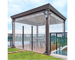 Home & Marker - Pergola Zeil - Pergola Doek - Terrasoverkapping - Tuinscherm - Transparant Zeil - 3x3 Meter - COVERKA