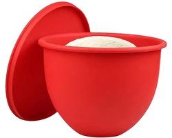 Home & Marker - Siliconen Mengkom Inzetstuk - Geschikt voor KitchenAid Keukenmachine - Siliconen Komvoering met Schenktuit & Deksel - Herbruikbaar - Rood - POSODINKA
