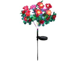 Home & Marker - Solar Tuinverlichting - Bloem Lamp - Bloemlamp - Sfeerverlichting voor Buiten - Tuinverlichting LED Buiten - Zonne Energie Buitenverlichting - Rood - ROSILUME