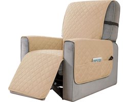 Home & Marker - Stoelhoes - Fauteuil Hoes - Zetelhoes - Stoelhoezen met Armleuning - Fauteuil Beschermer - Beige - LUXSIT