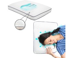 Home Sense Memory Foam Hoofdkussen, Geschikt voor rug-, zij- en buikslapers, Vermindert Nekklachten Traagschuim, Slaapkussen, Zijslaper, Rugslaper, 40x60x13 cm